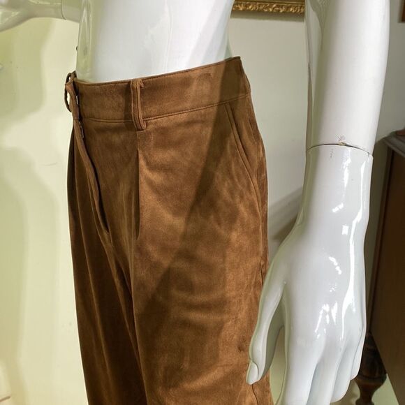 Calvin Klein Ultra Suede Pleated Front Crop Trousers - Picture 10 of 12